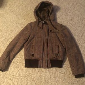 American Eagle Lined Coat Women’s Wool Large Hood